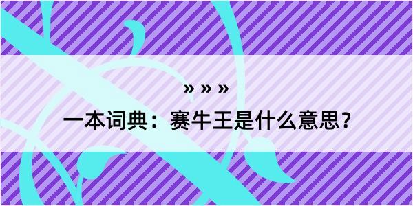 一本词典：赛牛王是什么意思？