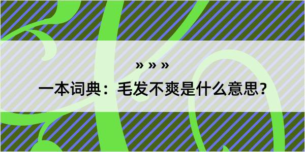 一本词典：毛发不爽是什么意思？