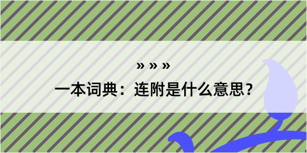 一本词典：连附是什么意思？