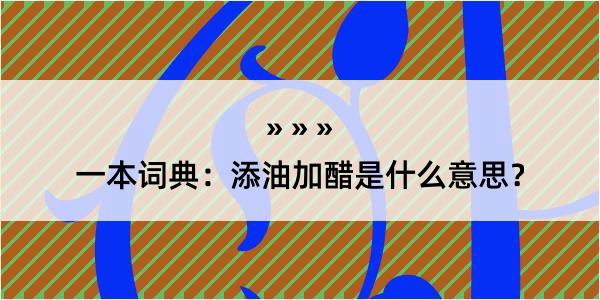 一本词典：添油加醋是什么意思？