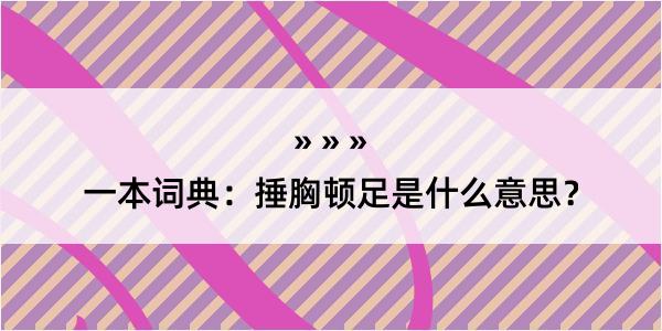 一本词典：捶胸顿足是什么意思？