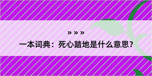 一本词典：死心踏地是什么意思？