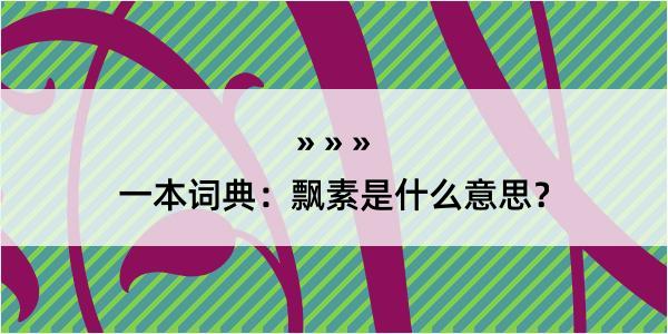 一本词典：飘素是什么意思？