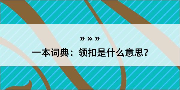 一本词典：领扣是什么意思？