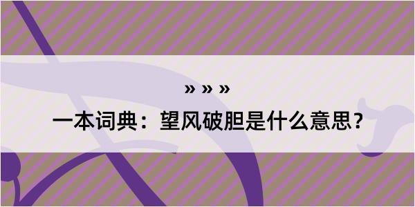 一本词典：望风破胆是什么意思？