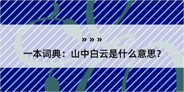 一本词典：山中白云是什么意思？