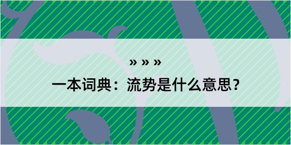 一本词典：流势是什么意思？