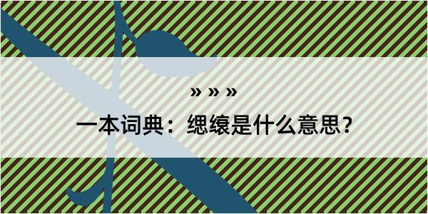 一本词典：缌缞是什么意思？