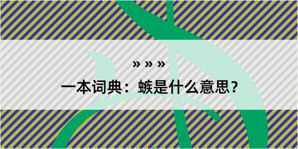 一本词典：螏是什么意思？