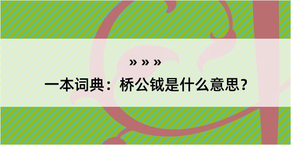 一本词典：桥公钺是什么意思？