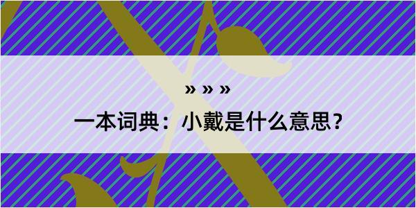 一本词典：小戴是什么意思？