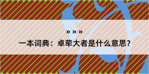 一本词典：卓荦大者是什么意思？