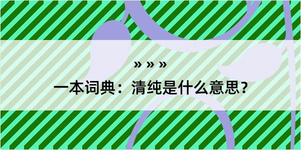 一本词典：清纯是什么意思？