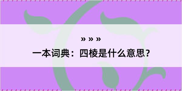 一本词典：四棱是什么意思？