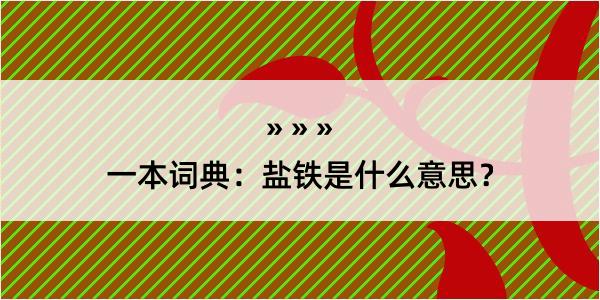 一本词典：盐铁是什么意思？