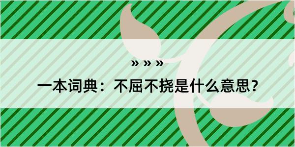 一本词典：不屈不挠是什么意思？