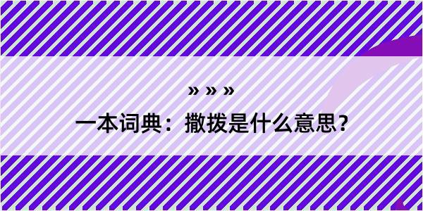 一本词典：撒拨是什么意思？