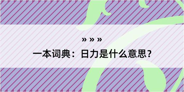 一本词典：日力是什么意思？