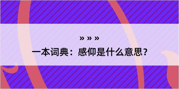 一本词典：感仰是什么意思？