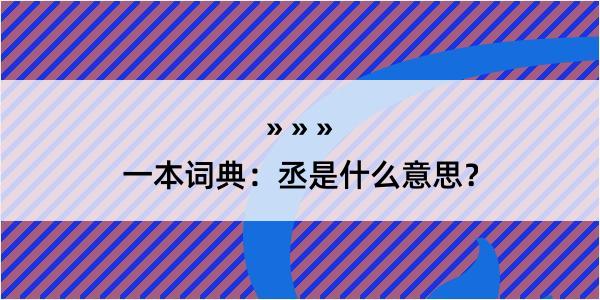 一本词典：丞是什么意思？