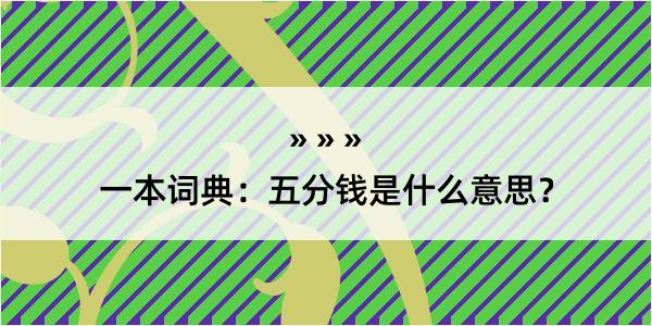 一本词典：五分钱是什么意思？