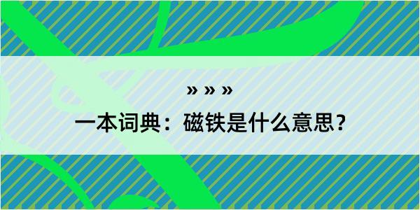 一本词典：磁铁是什么意思？