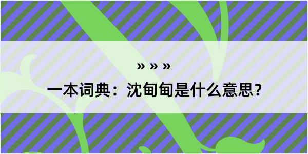 一本词典：沈甸甸是什么意思？