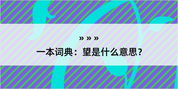 一本词典：望是什么意思？