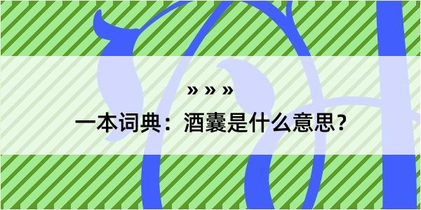 一本词典：酒囊是什么意思？