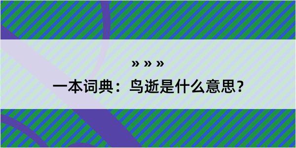 一本词典：鸟逝是什么意思？