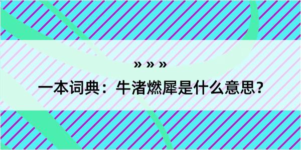 一本词典：牛渚燃犀是什么意思？