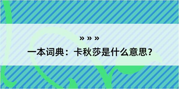 一本词典：卡秋莎是什么意思？