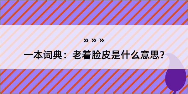 一本词典：老着脸皮是什么意思？