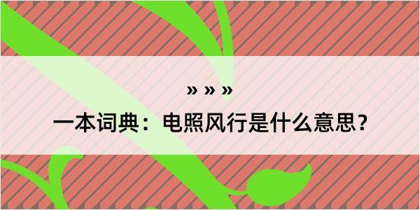 一本词典：电照风行是什么意思？