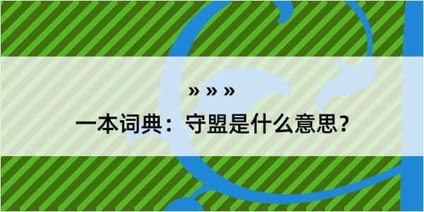 一本词典：守盟是什么意思？