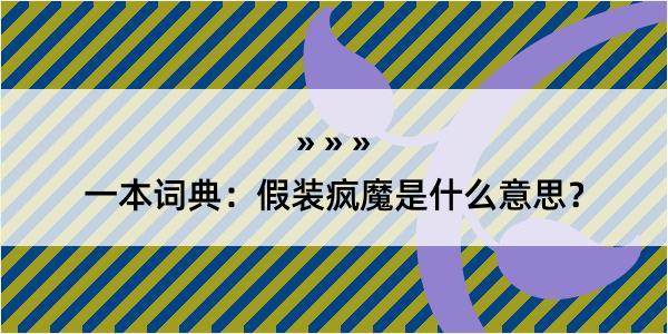 一本词典：假装疯魔是什么意思？