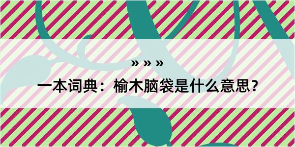 一本词典：榆木脑袋是什么意思？