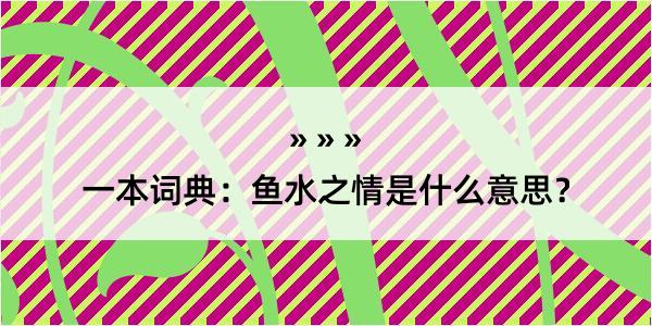 一本词典：鱼水之情是什么意思？