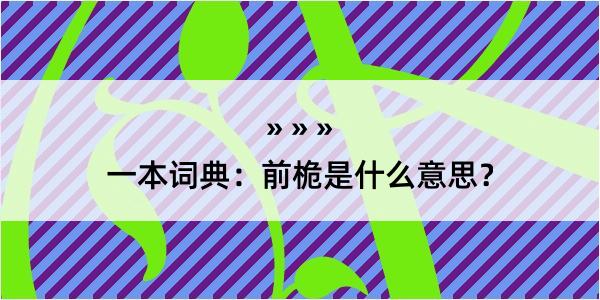 一本词典：前桅是什么意思？