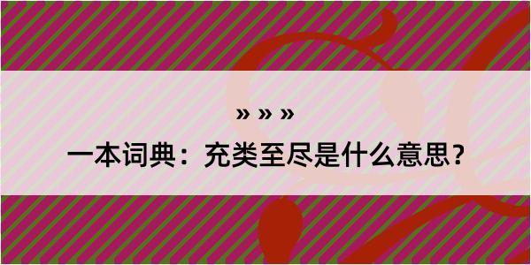 一本词典：充类至尽是什么意思？