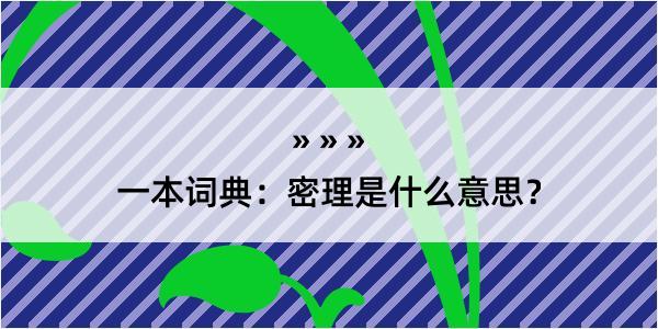 一本词典：密理是什么意思？