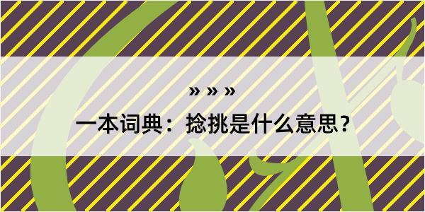 一本词典：捻挑是什么意思？