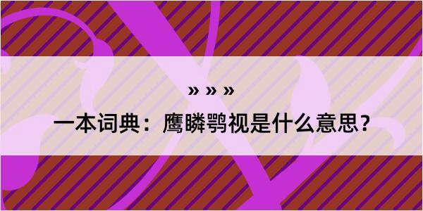 一本词典：鹰瞵鹗视是什么意思？