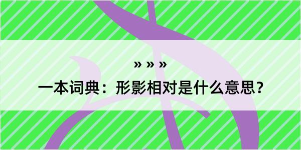 一本词典：形影相对是什么意思？