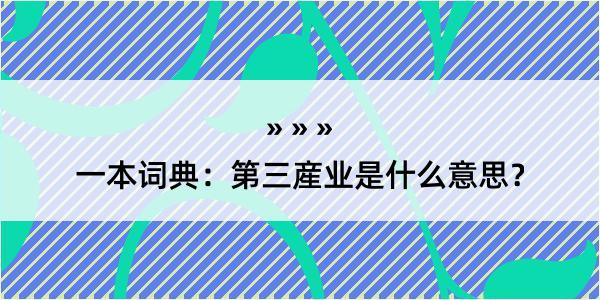 一本词典：第三産业是什么意思？