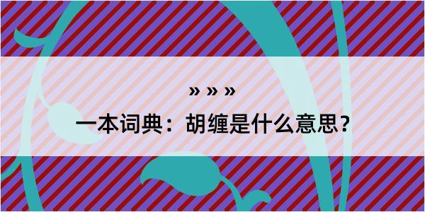 一本词典：胡缠是什么意思？