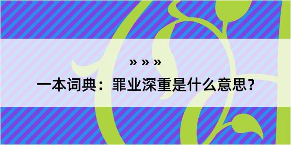 一本词典：罪业深重是什么意思？