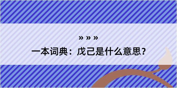 一本词典：戊己是什么意思？