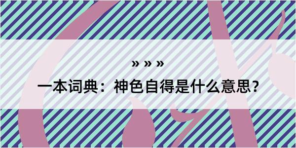 一本词典：神色自得是什么意思？