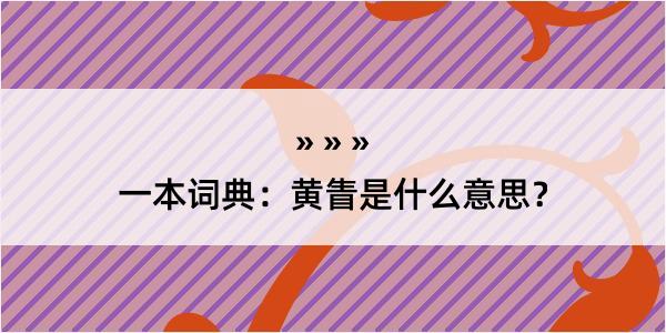 一本词典：黄眚是什么意思？